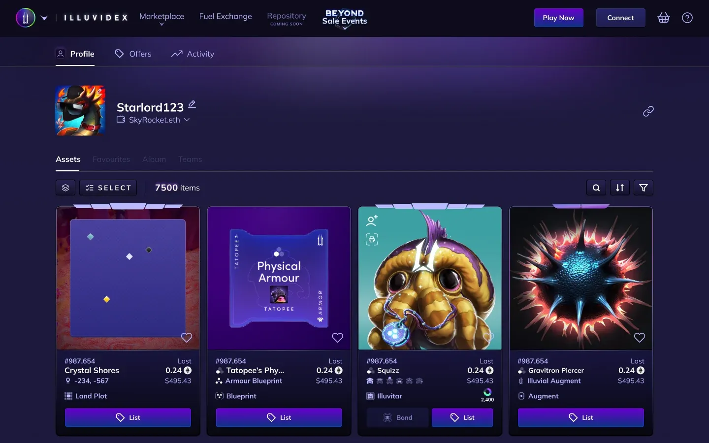 IlluviDEX connected wallet profile state